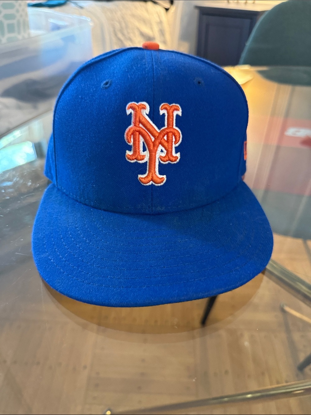 New Era Blue and Black MLB Fitted Cap with Team Logo Tab